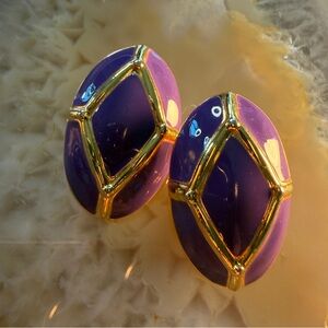 Vintage Purple and Gold Earrings